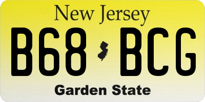 NJ license plate B68BCG