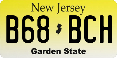 NJ license plate B68BCH