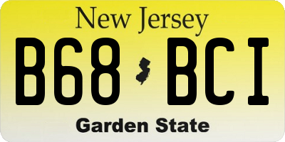 NJ license plate B68BCI