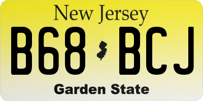 NJ license plate B68BCJ