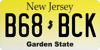 NJ license plate B68BCK
