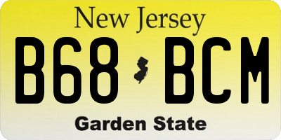 NJ license plate B68BCM