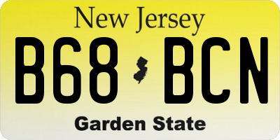 NJ license plate B68BCN
