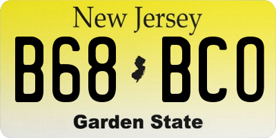 NJ license plate B68BCO