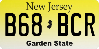 NJ license plate B68BCR