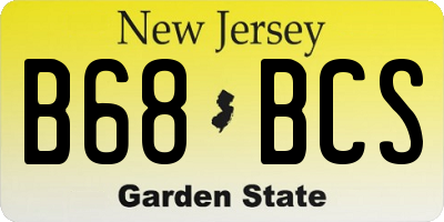 NJ license plate B68BCS