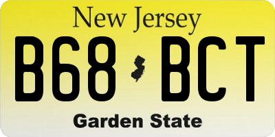 NJ license plate B68BCT
