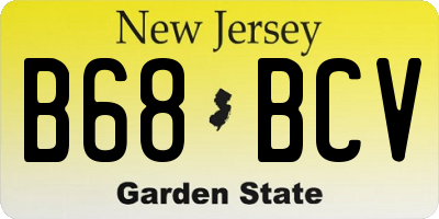NJ license plate B68BCV