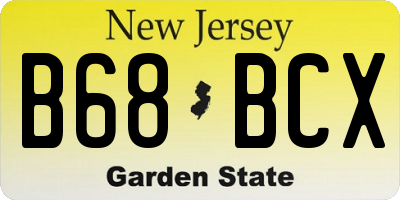 NJ license plate B68BCX