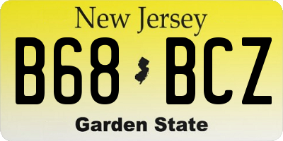 NJ license plate B68BCZ