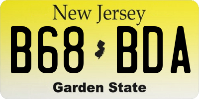 NJ license plate B68BDA