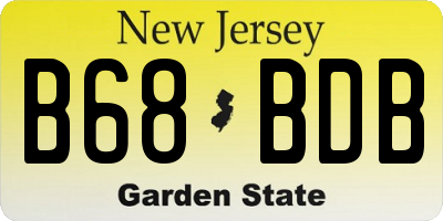 NJ license plate B68BDB