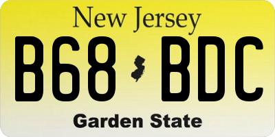 NJ license plate B68BDC