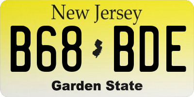 NJ license plate B68BDE