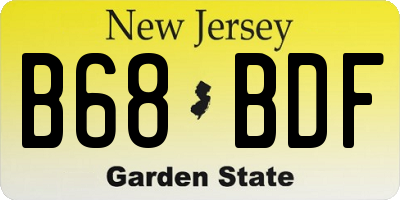 NJ license plate B68BDF