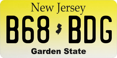 NJ license plate B68BDG