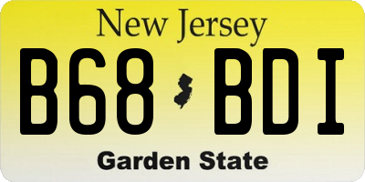 NJ license plate B68BDI