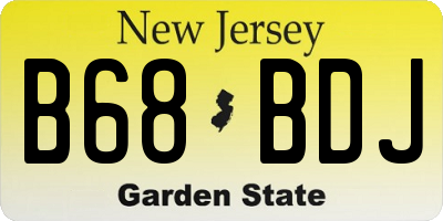 NJ license plate B68BDJ