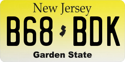 NJ license plate B68BDK
