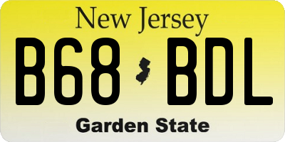 NJ license plate B68BDL