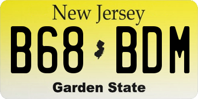 NJ license plate B68BDM