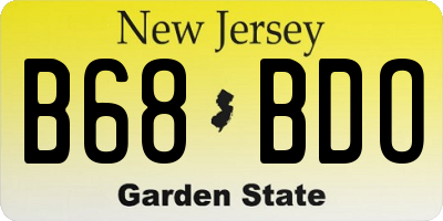 NJ license plate B68BDO