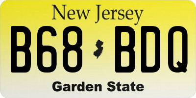 NJ license plate B68BDQ