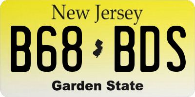 NJ license plate B68BDS