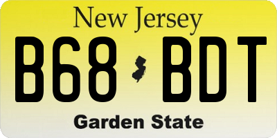 NJ license plate B68BDT