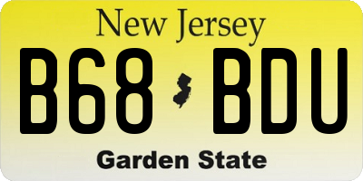 NJ license plate B68BDU