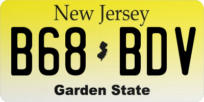 NJ license plate B68BDV