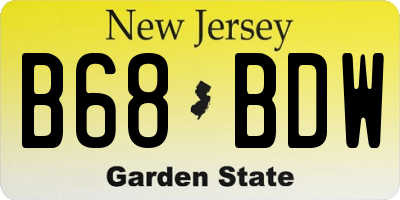 NJ license plate B68BDW