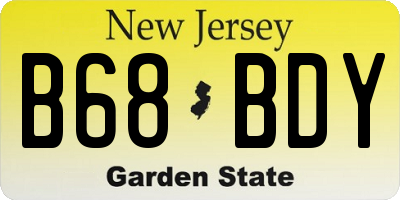 NJ license plate B68BDY