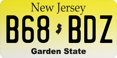 NJ license plate B68BDZ