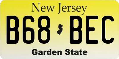 NJ license plate B68BEC