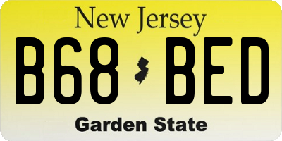 NJ license plate B68BED
