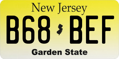 NJ license plate B68BEF