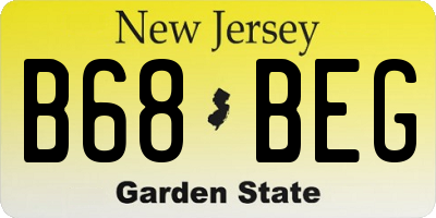 NJ license plate B68BEG