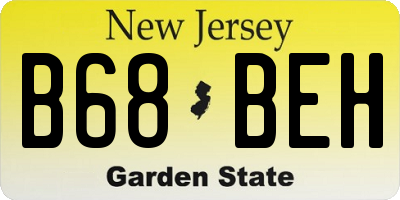 NJ license plate B68BEH
