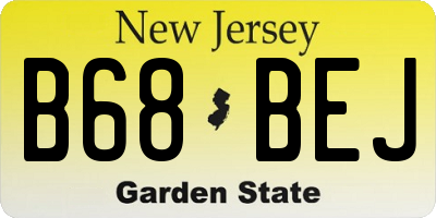 NJ license plate B68BEJ