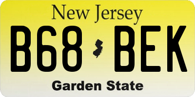 NJ license plate B68BEK