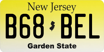 NJ license plate B68BEL