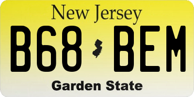 NJ license plate B68BEM