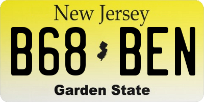 NJ license plate B68BEN