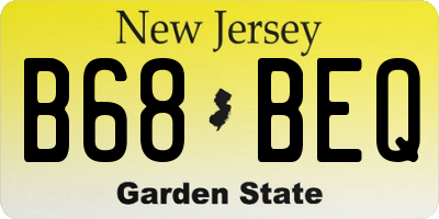 NJ license plate B68BEQ