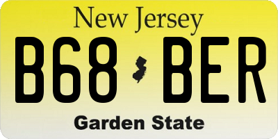 NJ license plate B68BER