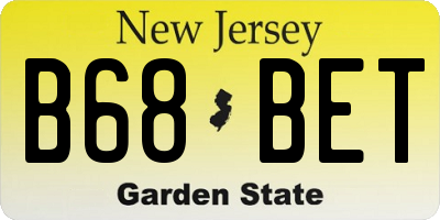 NJ license plate B68BET