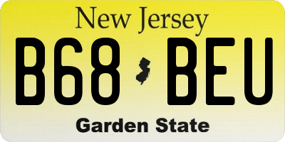 NJ license plate B68BEU