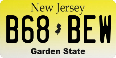 NJ license plate B68BEW