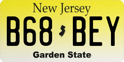NJ license plate B68BEY